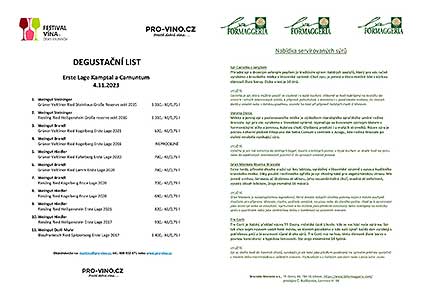 Erste Lage Kamptal a Carnuntum, renesanční sál u radnice 4. 11. 2023 (1/5)